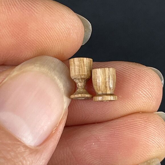 Dollhouse Miniature M Hunt Smoke Bush Wood Lidded Mushroom Jars New Zealand Set - Picture 13 of 16